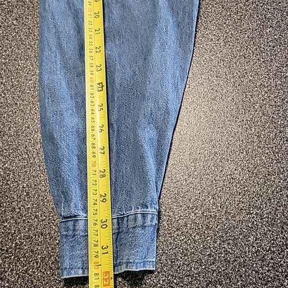 Vintage Ash City Women's Shirt Size M Blue Denim Button Down - Picture 6 of 10